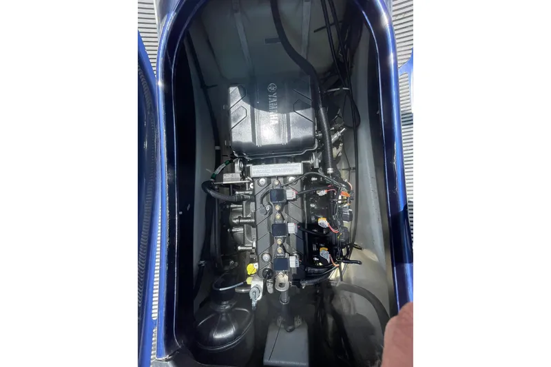 Slide: The Image of Engine compartment of a 2016 Yamaha VX-Deluxe watercraft, showcasing internal components. - 6