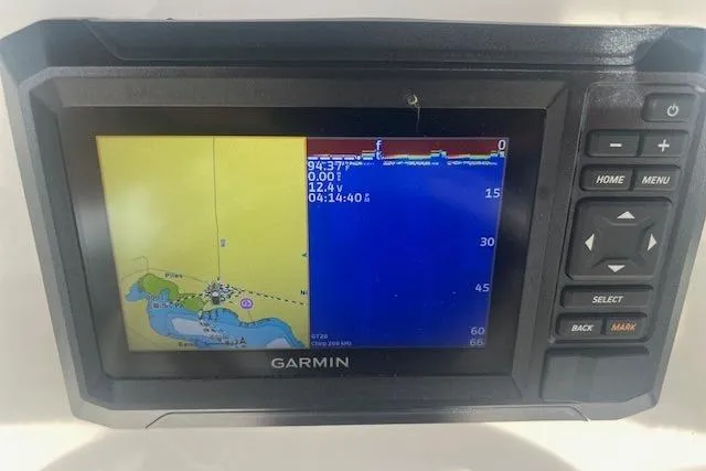 Slide: The Image of Garmin GPS display on 2024 Key West 1720 Center Console boat, showing navigation and depth data. - 5