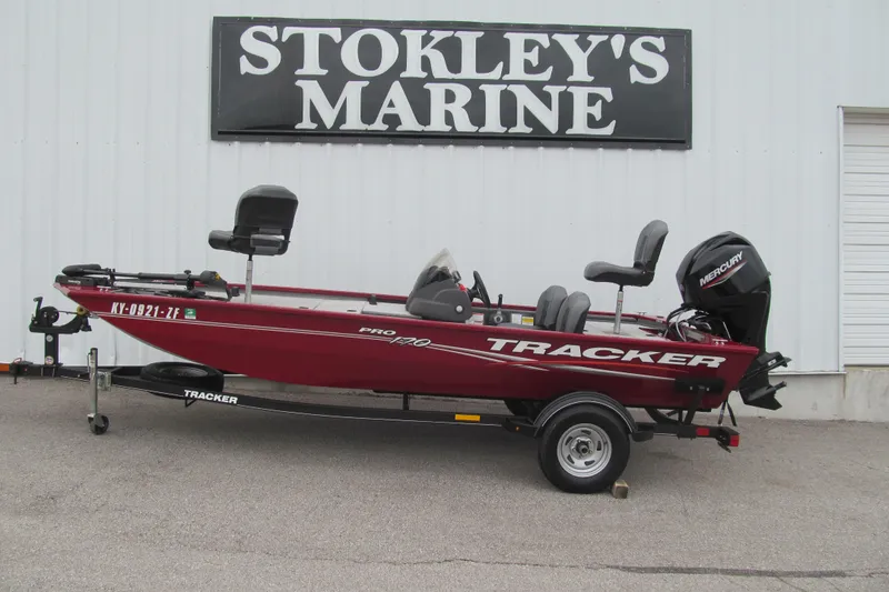 The Image of 2020 Tracker Pro 170 boat at Stokley's Marine, featuring a Mercury engine. - 0