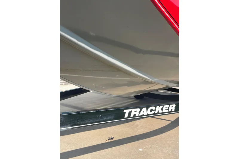 Slide: The Image of 2015 Tracker Pro Team 175 TXW boat on trailer, close-up view. - 10