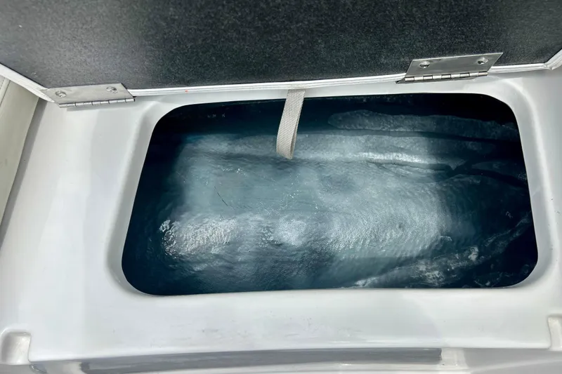 Slide: The Image of Open storage compartment in 2023 Starcraft SVX 211 IO boat. - 16