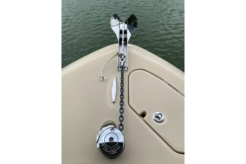 Slide: The Image of Bow of 2024 HCB 42 Lujo with anchor and chain mechanism. - 65