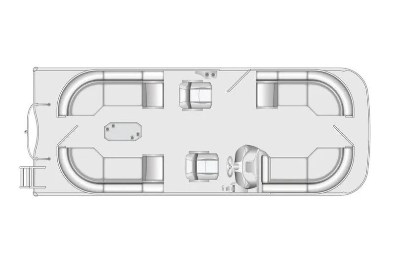 Slide: The Image of Manufacturer Provided Image: Top view of 2026 South Bay S224RS pontoon boat layout with seating arrangement. - 10