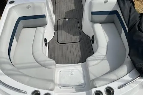 Slide: The Image of 2022 Hurricane SunDeck Sport 188 IO boat interior with spacious seating and sleek design. - 3