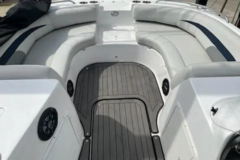 Slide: The Image of 2022 Hurricane SunDeck Sport 188 IO boat interior with spacious seating and sleek design. - 15