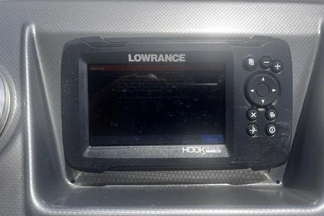 Slide: The Image of Lowrance Hook fish finder on 2023 Crest Classic DLX 240 boat dashboard. - 7