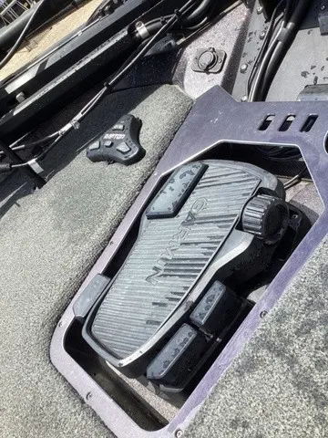 Slide: The Image of Close-up of a boat pedal on a 2023 Skeeter FXR21. - 34