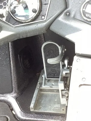 Slide: The Image of Close-up of a boat pedal and dashboard with instruments. - 41