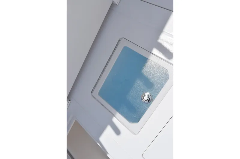 Slide: The Image of Hatch detail on 2027 Contender 39 ST boat, featuring a sleek design. - 46