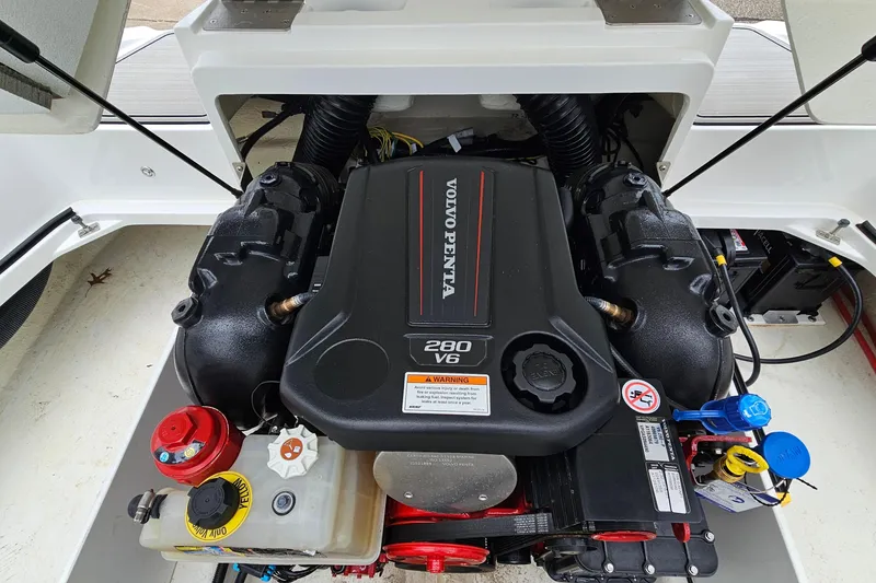 Slide: The Image of Volvo Penta 280 V6 engine in 2022 Cobalt CS23 boat, detailed view. - 20