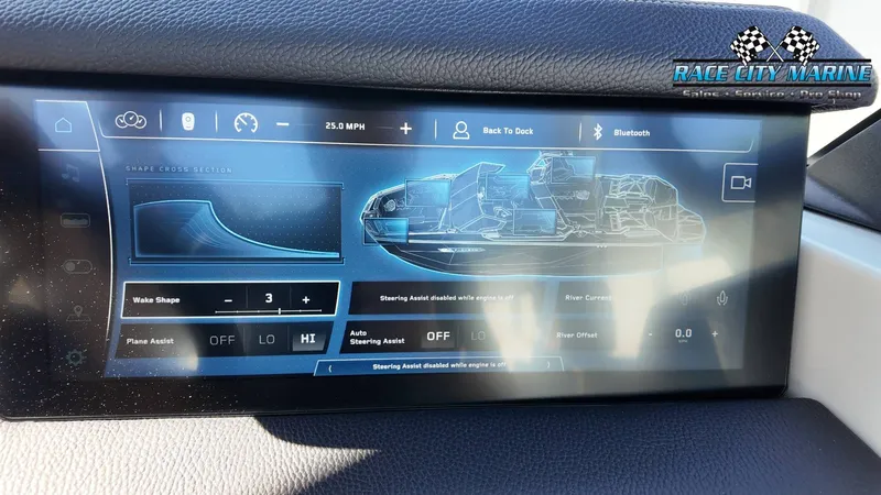 Slide: The Image of The image shows a digital display with boat control features and a cross-section diagram. - 18