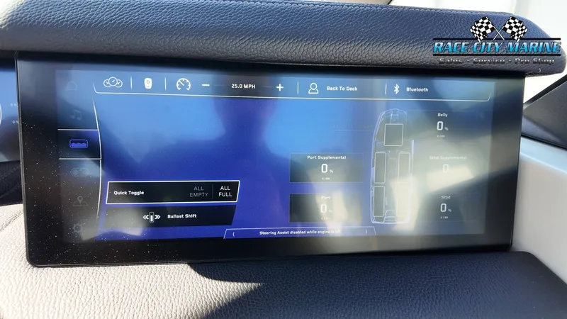 Slide: The Image of The image shows a digital dashboard with various control options for a boat. - 20