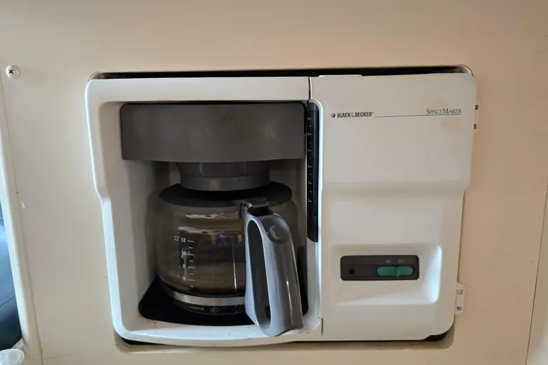Slide: The Image of Built-in Black & Decker SpaceMaker coffee maker on a 1998 Carver 350 Mariner yacht. - 28