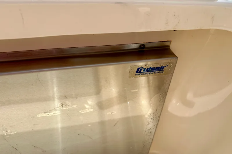 Slide: The Image of Cruisair refrigeration system on 2007 Grady-White Express 330 boat, stainless steel finish. - 106