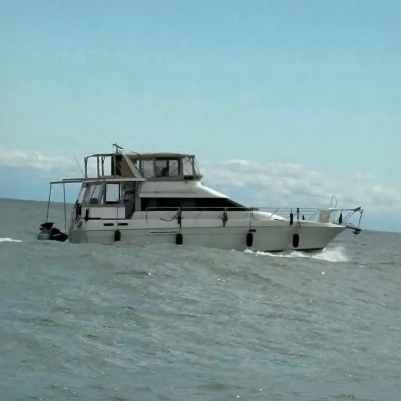 The Image of A 1993 Silverton 46 Motor Yacht cruising on calm waters under a blue sky. - 0