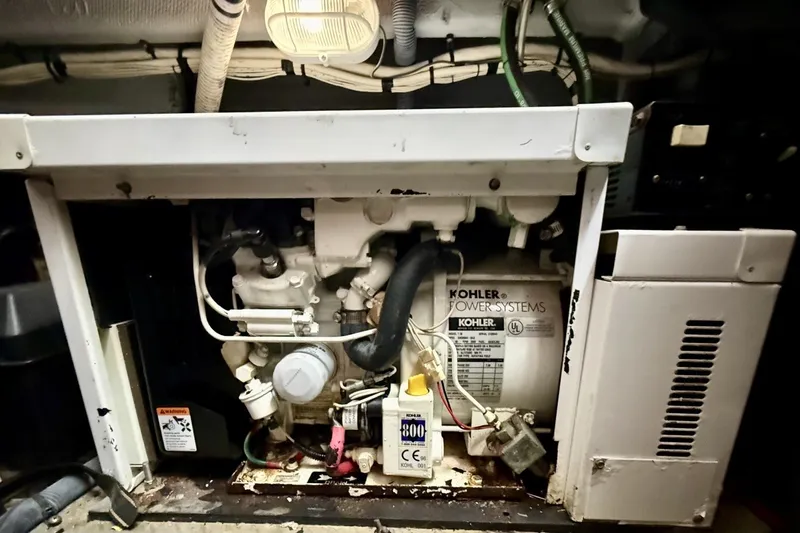 Slide: The Image of Engine compartment of a 2007 Meridian 341 Sedan with Kohler power systems. - 25