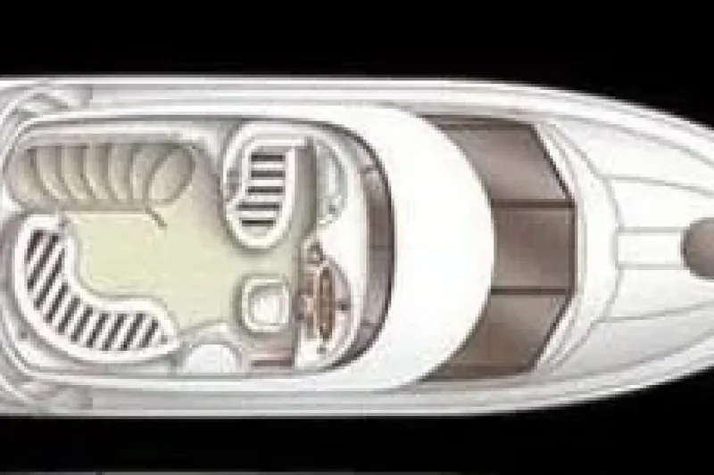 Slide: The Image of Top view of a 2007 Meridian 341 Sedan yacht layout, showcasing interior design. - 14