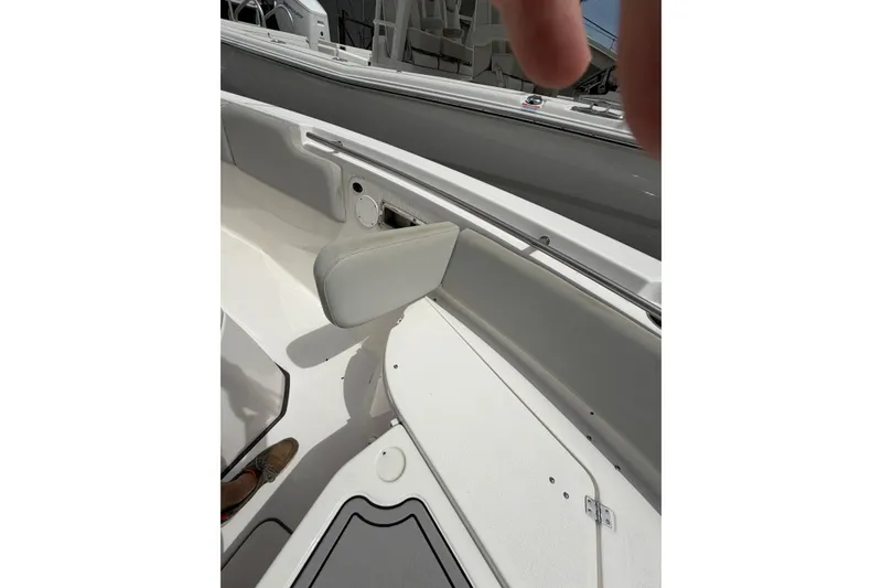 Slide: The Image of Interior view of 2022 Sea Fox 288 Commander boat, showcasing seating and deck details. - 36