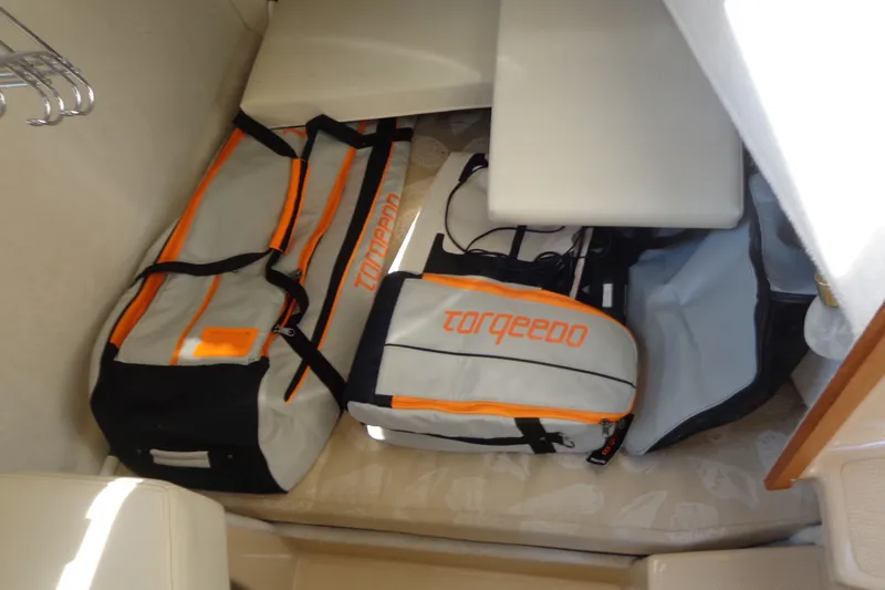 Slide: The Image of Storage area in 2016 Ranger Tugs R-31 S with Torqeedo bags. - 63