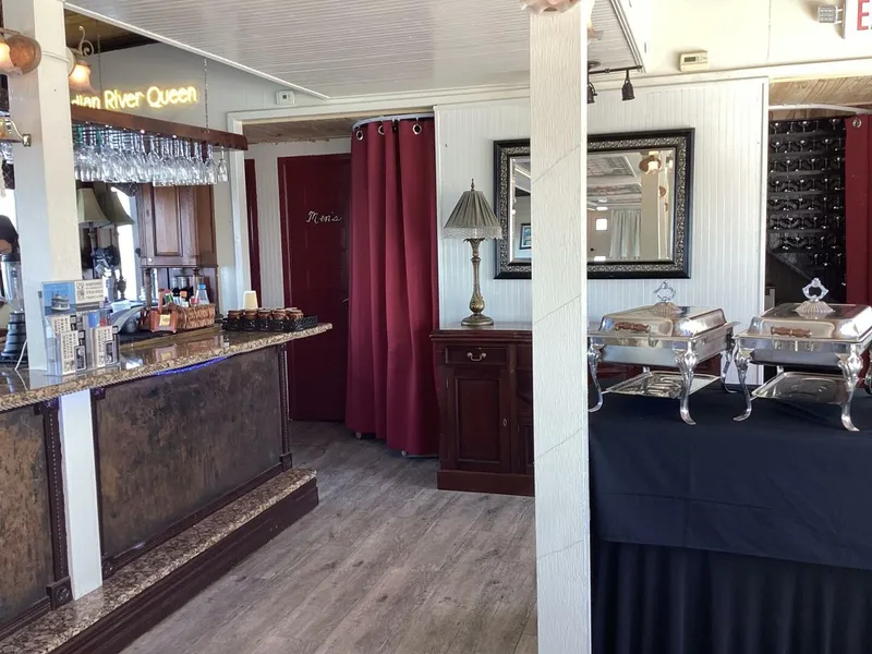 Slide: The Image of An elegant interior with buffet and bar on a boat. - 41