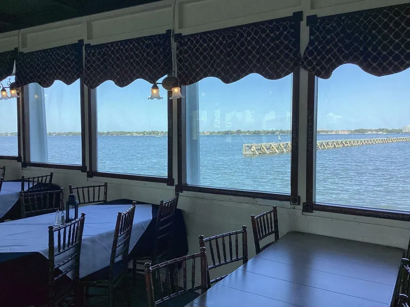 Slide: The Image of A room with large windows offers a view of the water and a long pier. - 38
