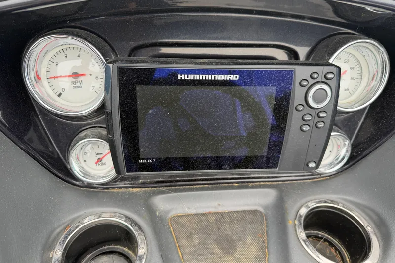 Slide: The Image of Dashboard of 2021 Ranger Reata 223FC with Humminbird Helix 7 and gauges. - 15