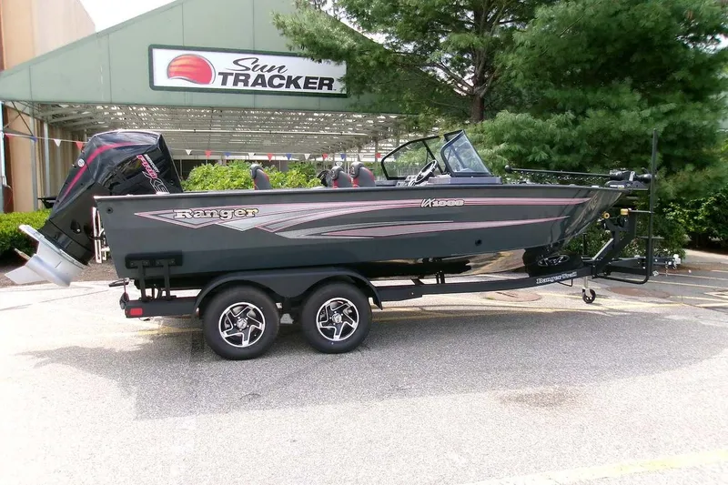 The Image of 2026 Ranger VX1988 WT boat on trailer at Sun Tracker dealership. - 0