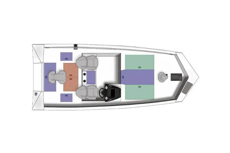 Slide: The Image of Manufacturer Provided Image: Top view of 2022 Crestliner MX 21 boat layout with seating and storage areas. - 13
