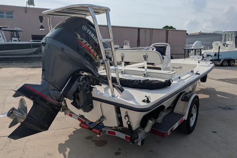 Slide: The Image of 2021 Maverick 18 HPX-V boat with Yamaha outboard motor on trailer. - 7