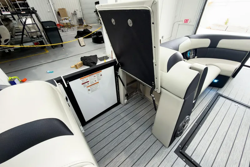 Slide: The Image of 2025 Montara Surf Boss 2.0 - SL 25' interior with modern seating and storage features. - 15