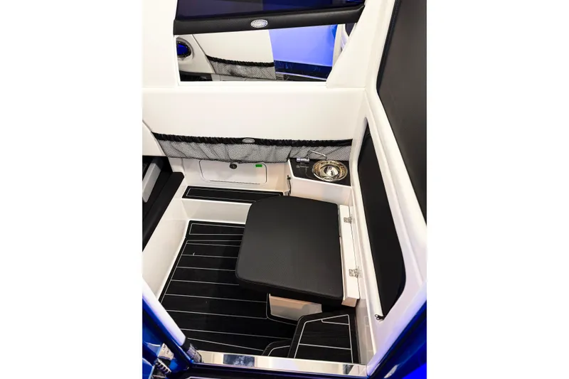 Slide: The Image of Interior of 2026 Nor-Tech 390 Sport boat, featuring sleek seating and modern design elements. - 12