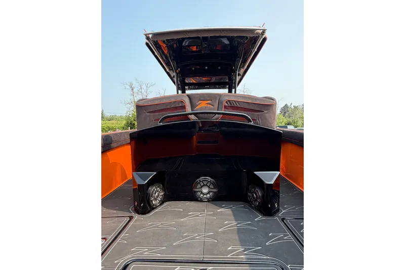 Slide: The Image of 2024 Donzi 39 VRZ boat interior with sleek design and modern features. - 49