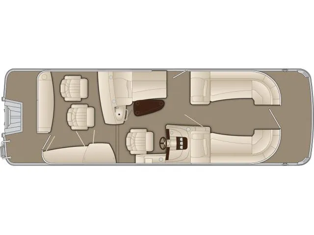 Slide: The Image of Manufacturer Provided Image: Top view of 2016 Bennington 2550 RBR boat layout with seating and helm. - 17