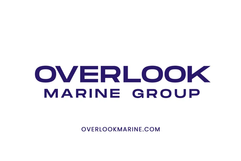 Slide: The Image of Overlook Marine Group logo with website URL, featuring Galeon 560 Sky 2017 model. - 3