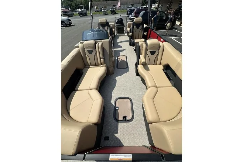 Slide: The Image of Luxurious interior of 2026 Evotti 723QL boat with beige seating and modern design. - 3