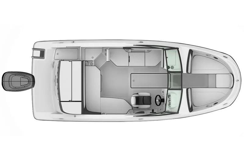 Slide: The Image of Manufacturer Provided Image: Top view of 2016 Sea Ray SPX 210 OB boat layout. - 16