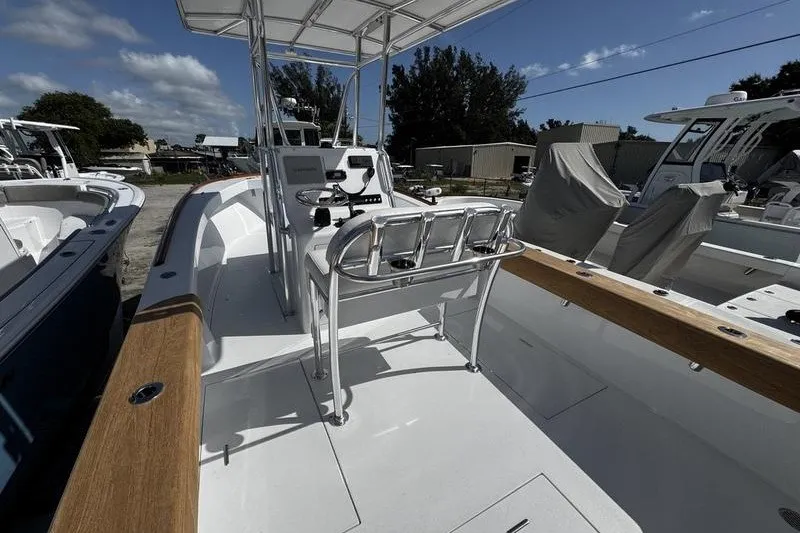 Slide: The Image of 1982 Grady-White Tournament 22 boat with sleek interior and modern helm station. - 9