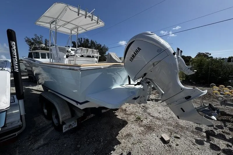 Slide: The Image of 1982 Grady-White Tournament 22 boat with Yamaha outboard motor on trailer. - 6