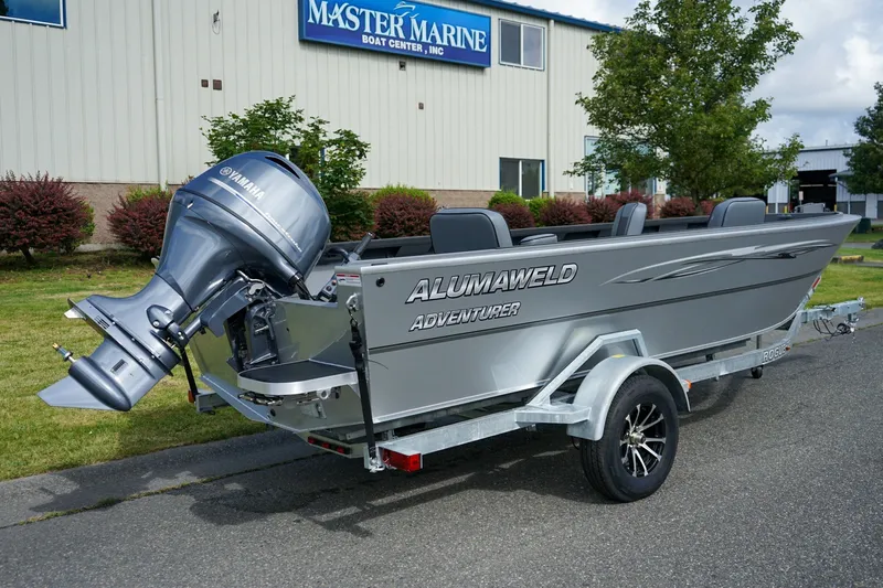 Slide: The Image of 2026 Alumaweld Adventurer 20 boat with Yamaha outboard motor on trailer. - 3