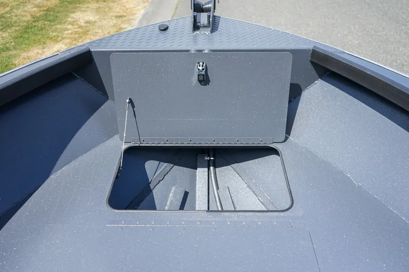Slide: The Image of Alumaweld Adventurer 20 (2027) boat interior, featuring a storage compartment and sleek design. - 18