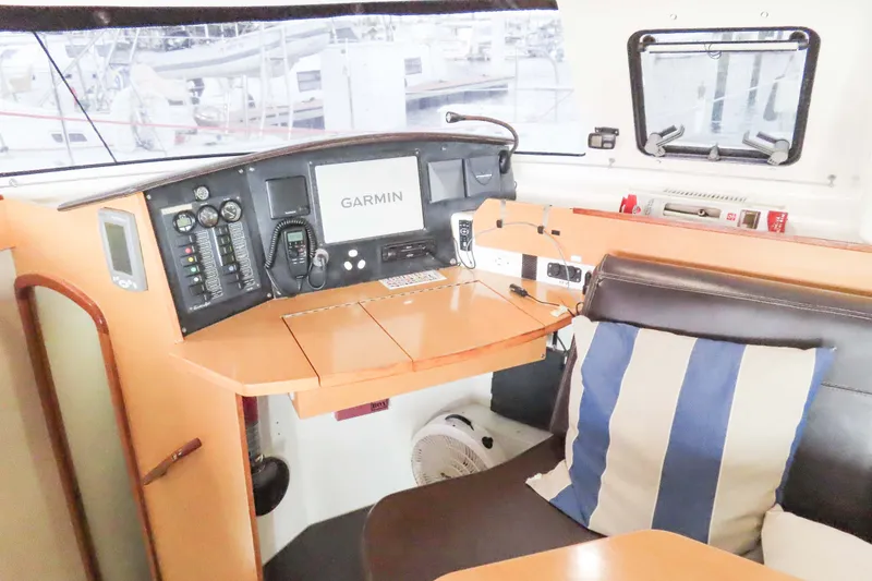 Slide: The Image of Interior helm station of 2010 Fountaine Pajot Lipari 41 catamaran with navigation equipment. - 18