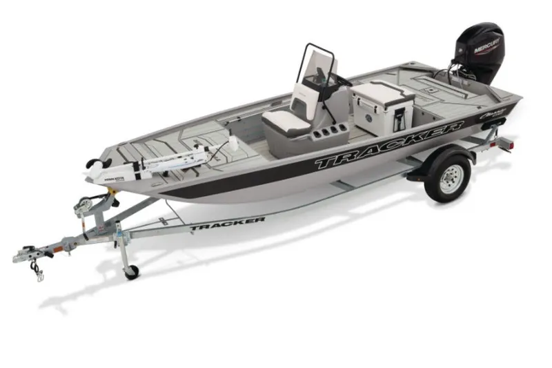 The Image of 2027 Tracker Bass Tracker Classic CC fishing boat on trailer, side view. - 1