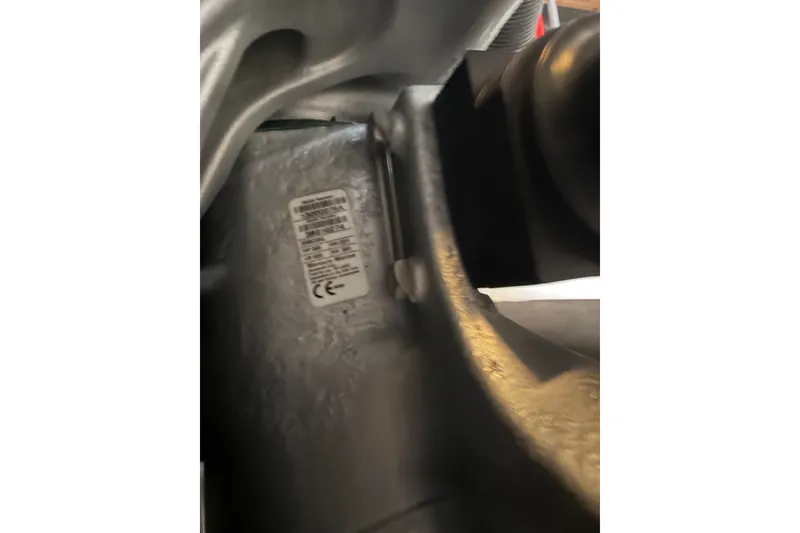 Slide: The Image of Close-up of a label on a 2021 Monterey 385SE Super Express boat component. - 69