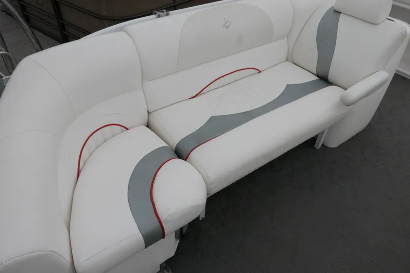 Slide: The Image of White and gray seating on 2011 JC 23 SunLounger TT boat, featuring modern design. - 12