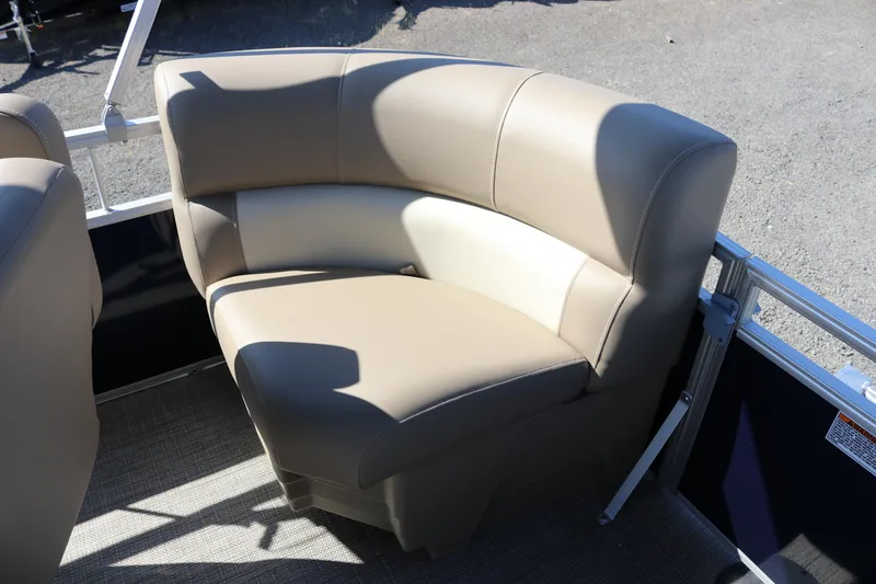 Slide: The Image of Beige seating on 2025 Sun Chaser Vista Fish 18 pontoon boat. - 7