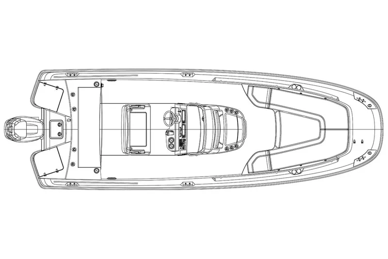 Slide: The Image of Manufacturer Provided Image: Top view schematic of 2018 Boston Whaler 240 Dauntless boat. - 27