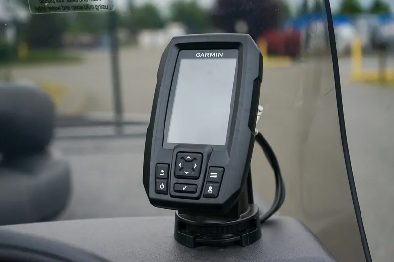 Slide: The Image of Garmin device on 2026 Tracker Bass Tracker Classic CC boat dashboard. - 9