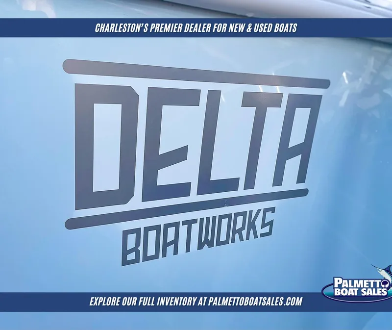 Slide: The Image of Delta Boatworks 245, 2025 model, featured at Palmetto Boat Sales, Charleston's premier dealer. - 12