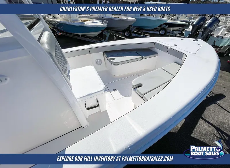 Slide: The Image of 2025 Delta Boatworks 245, spacious seating, showcased at Palmetto Boat Sales, Charleston. - 14