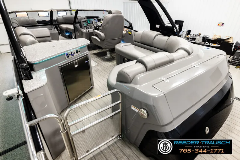 Slide: The Image of Luxurious 2021 Avalon EXCALIBUR boat interior with plush seating and modern amenities. - 11